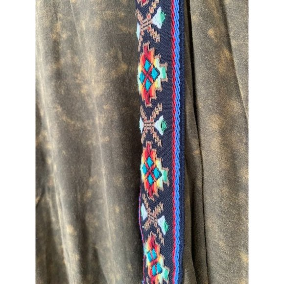 POL women's‎ medium green open front kimono aztec patterned casual cardigan - Picture 7 of 8